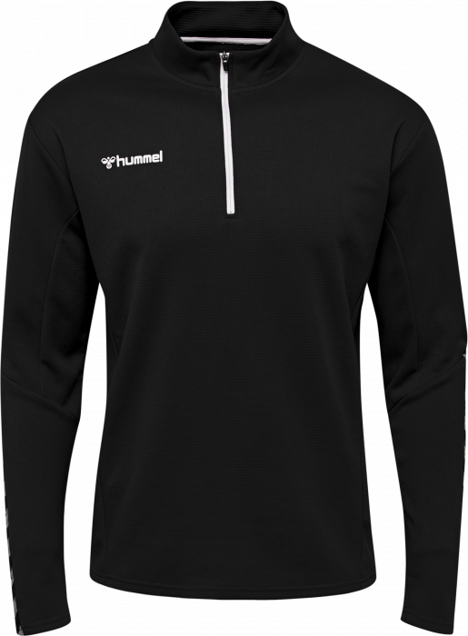 Hummel - Authentic Sweatshirt Med Halv Lynlås - Sort & hvid