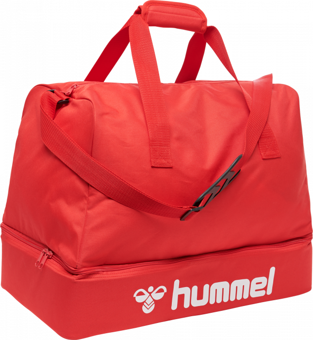 Hummel - Core Fodboldtaske Stor - True Red & hvid