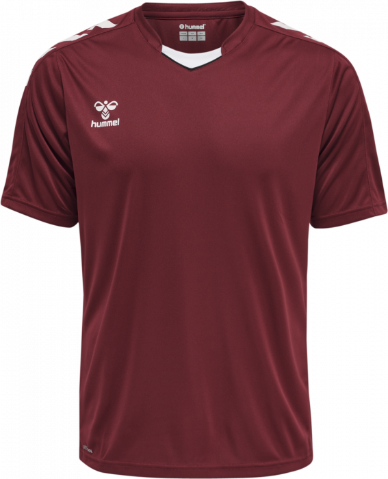 Hummel - Core Xk Poly Jersey Jr - Maroon & blanc