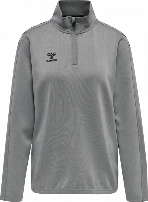 Hummel - Core Xk Half Zip Sweater Women - Grey Melange & negro