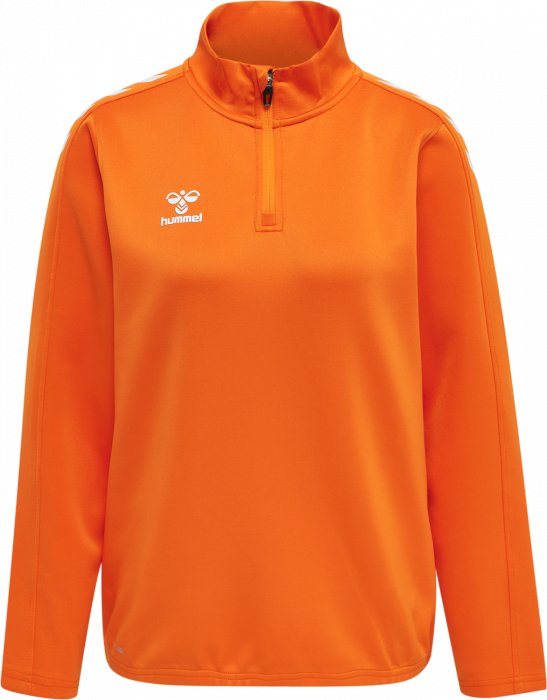 Hummel - Core Xk Half Zip Sweater Women - Orange & blanco